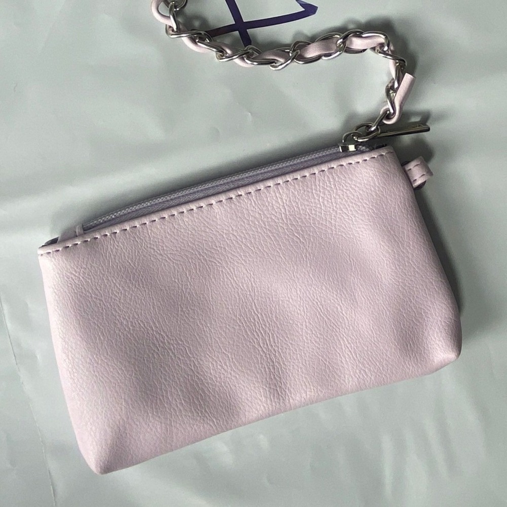Steve Madden Lavender Chain Detail Wristlet Pouch Bag